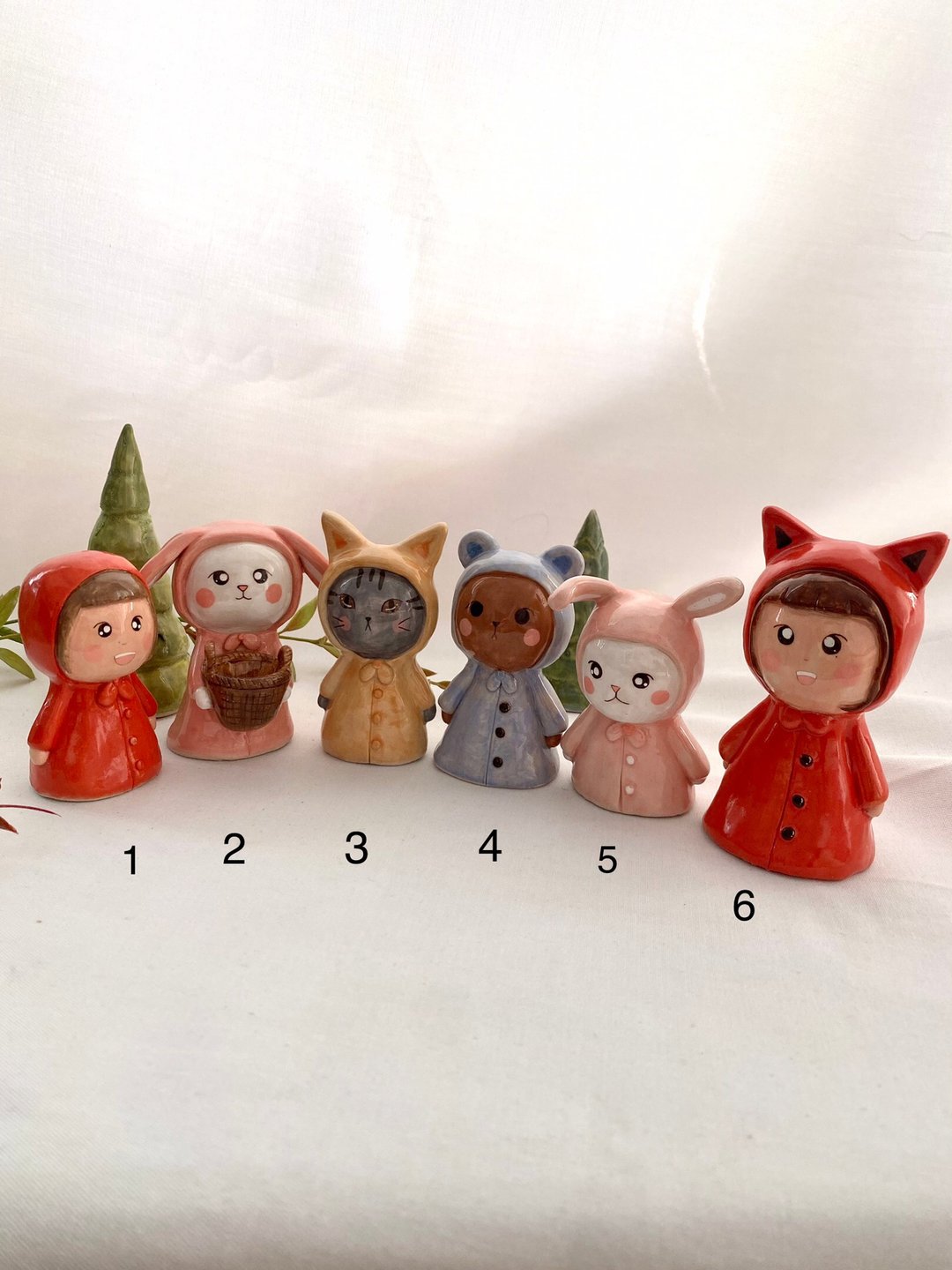 Cute handmade ceramic doll. - 摆饰 - 陶 多色