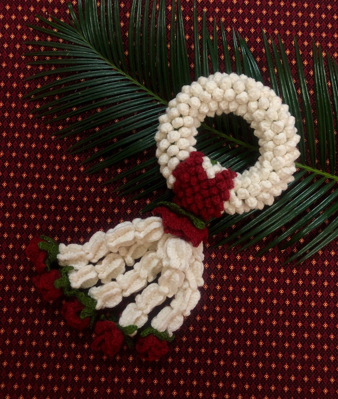 crochet Thai garland (colour// red and white) - 摆饰 - 聚酯纤维 红色