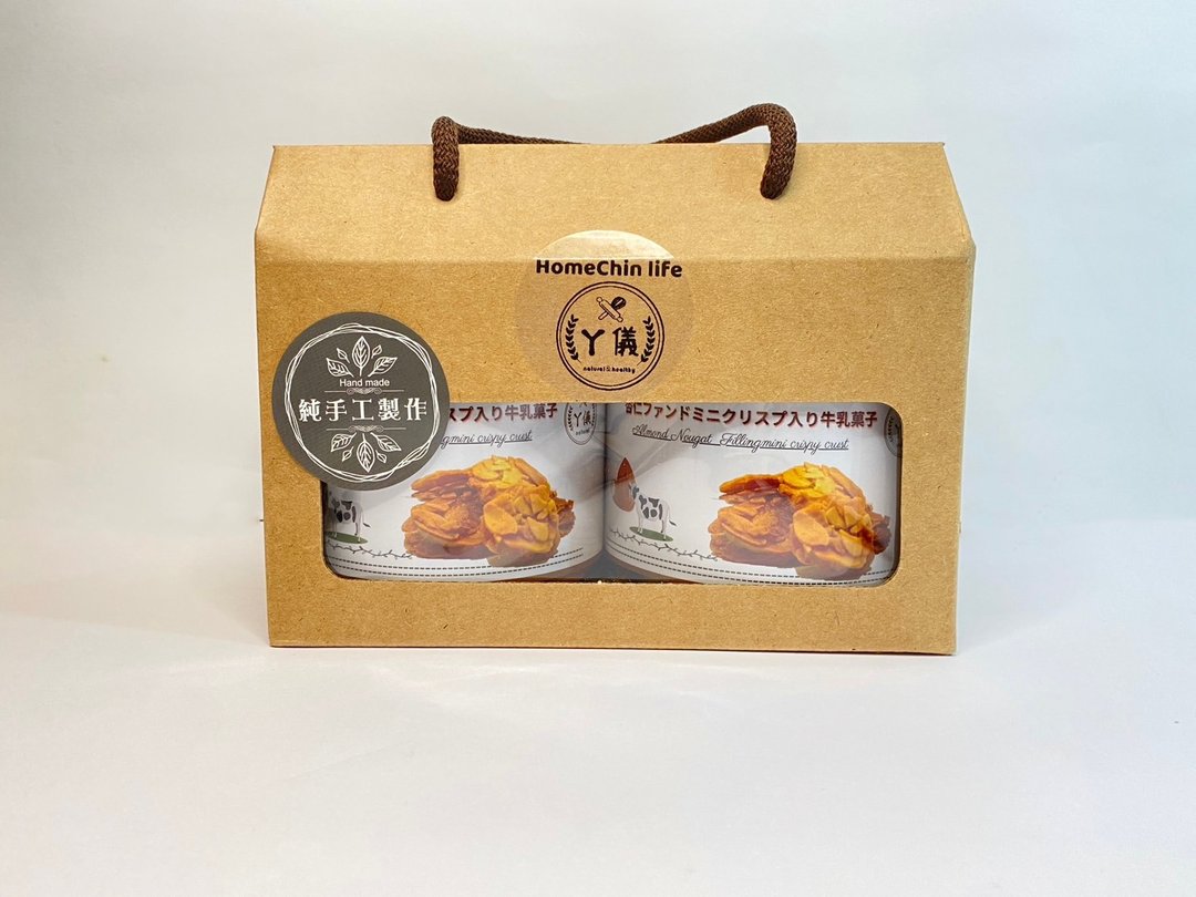 鸿琴生活阿仪美食屋_杏仁牛轧拔丝迷你脆片2罐礼盒 - 手工饼干 - 其他材质 
