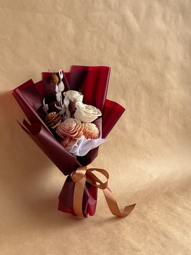 深酒红纯白花束 可滴精油或喷香水扩香 - 干燥花/捧花 - 植物．花 