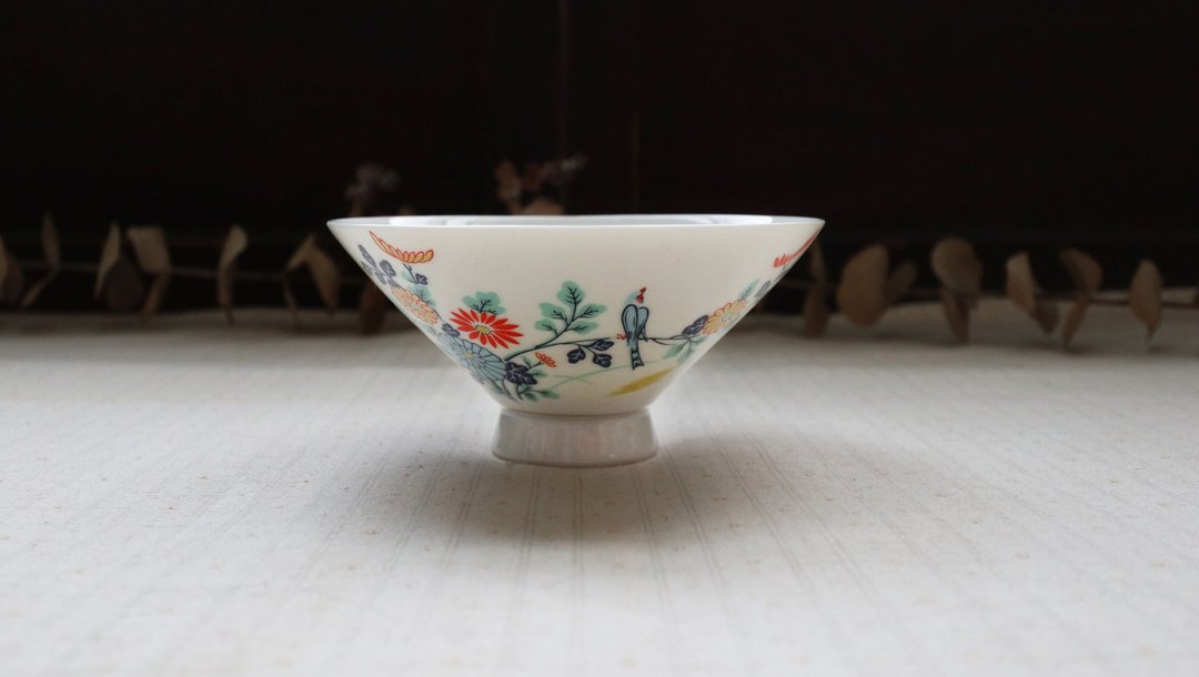 早期日式餐碗-春日浮世 (餐具/老件/旧物/白磁/东洋/典雅) - 碗 - 瓷 白色