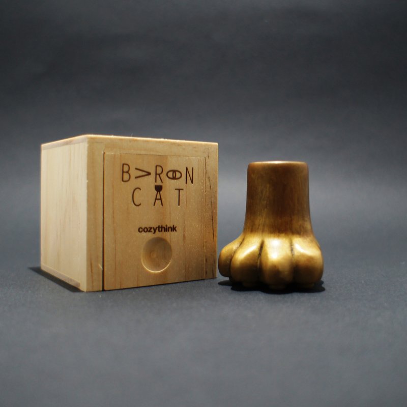 Baron Cat / 猫男爵足迹笔座封蜡章 / 淬染今 / 浅手染 - 印章/印台 - 其他金属 金色