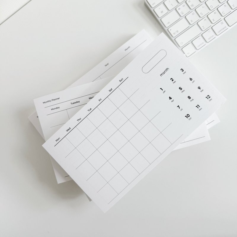 三折式手帐、双面、无打孔、六孔日记本、A7 - 便条纸/标签贴 - 纸 