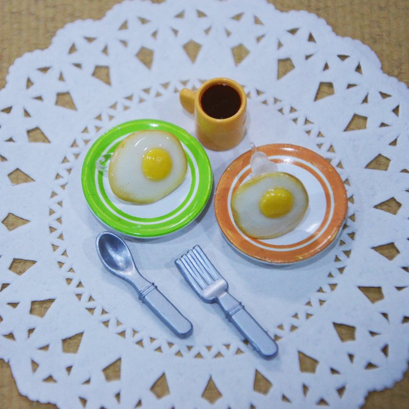 荷包蛋耳环组(耳针&夹式) - 耳环/耳夹 - 粘土 白色