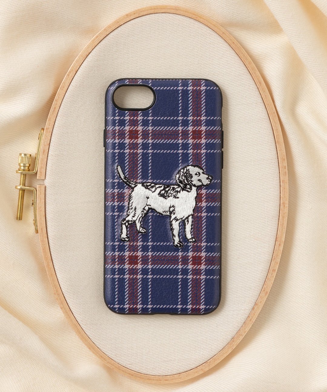 立體刺繡手機殼 iPhone SE/7/8 PBAT PU合成皮革 狗狗x海军蓝 - 手机壳/手机套 - 聚酯纤维 多色