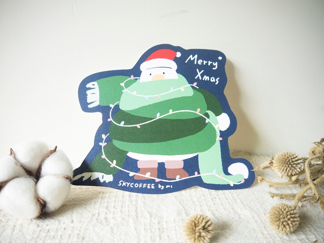 Merry Xmas 造型圣诞卡片 圣诞树 水豚店长与鸭鸭们 - 卡片/明信片 - 纸 