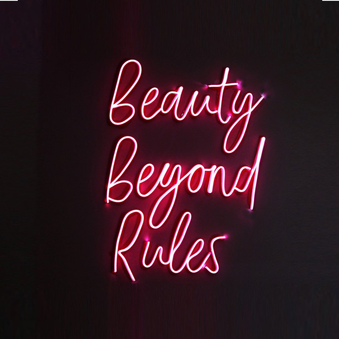 Beauty Beyond Rules霓虹灯LED发光字Neon Sign礼物手作设计 - 灯具/灯饰 - 压克力 透明