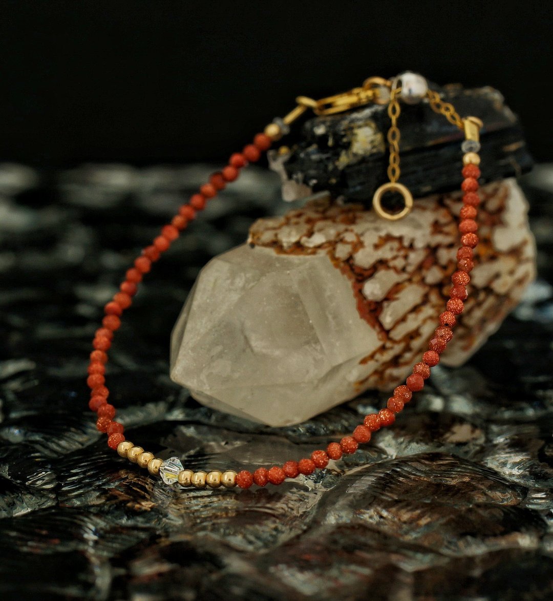 曰本 Cenfill 钢丝 金砂石 14K包金 GF Swarovski 水晶手链 - 手链/手环 - 宝石 