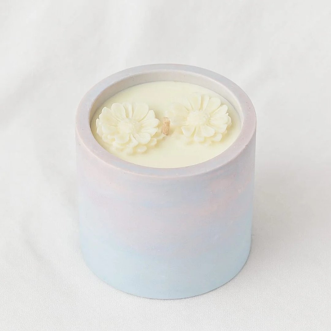 Baby Blue 手工陶罐大豆香薰蜡烛 250g - 蜡烛/烛台 - 粘土 蓝色