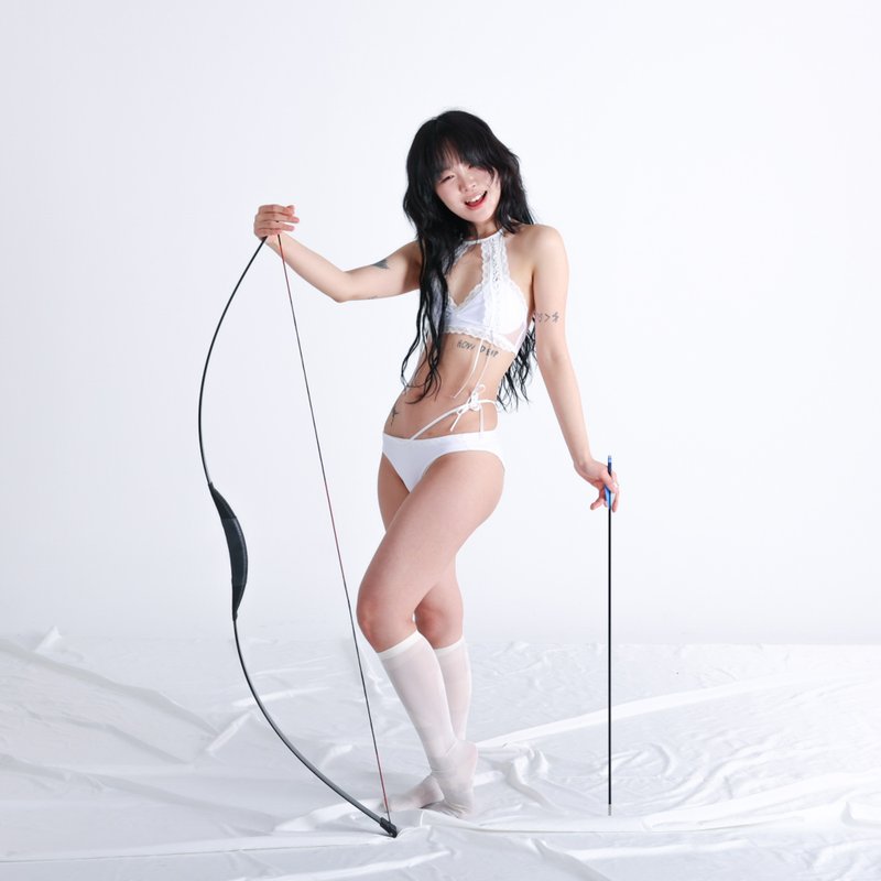 挂脖蕾丝胸罩 + 内裤套装 - 白色 - 女士内衣裤 - 其他材质 白色