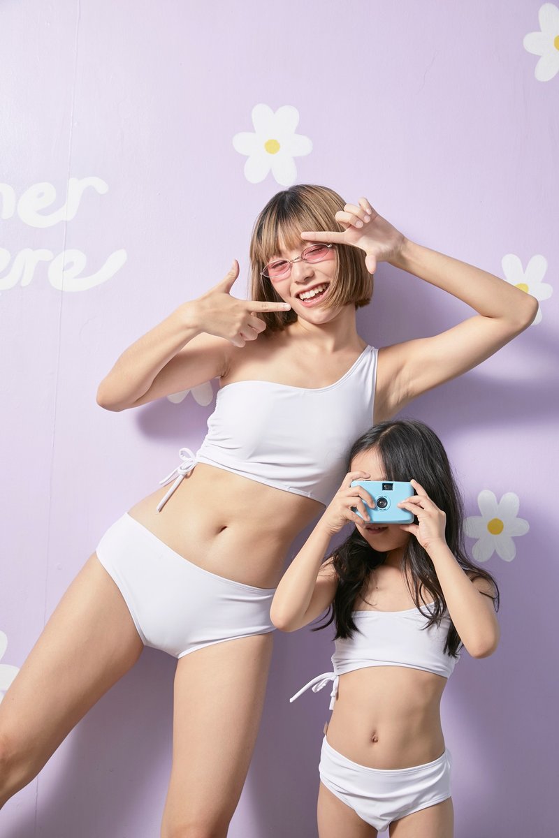 Sexy Tie : Kids Two Pieces : White - 泳衣/游泳用品 - 其他材质 白色