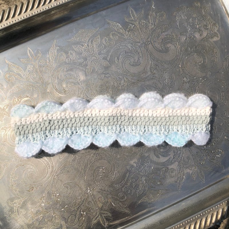 线构配色志・手工编织发带 - 发带/发箍 - 其他人造纤维 白色