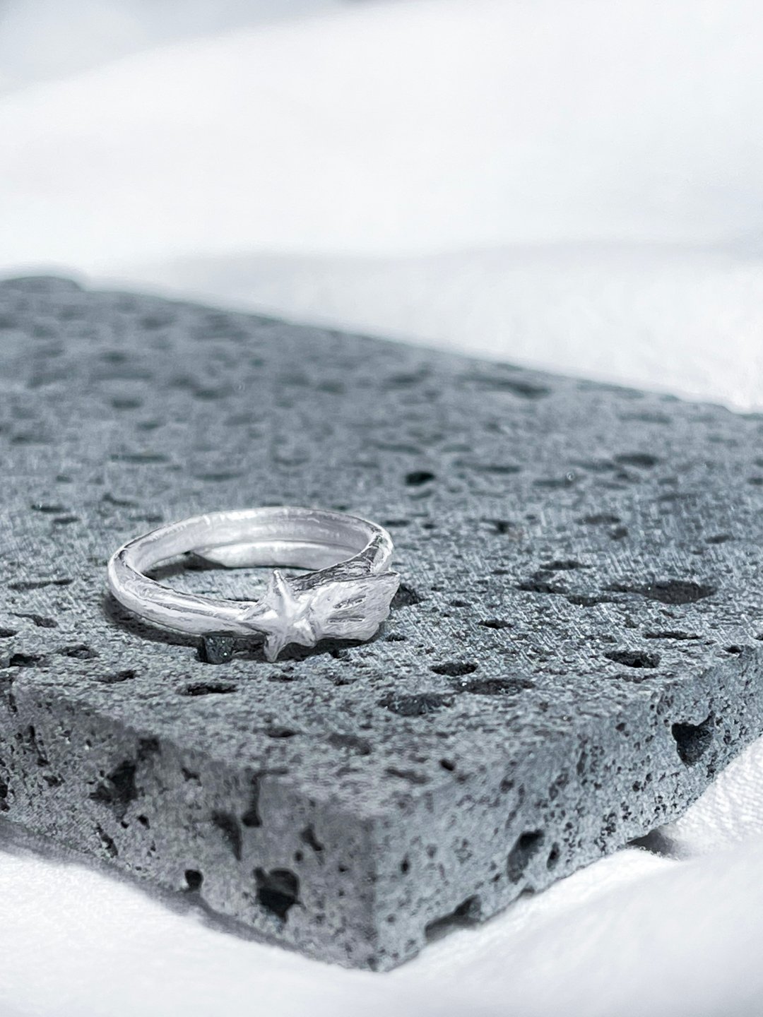 手工制纯银流星戒指 - 戒指 - 纯银 银色