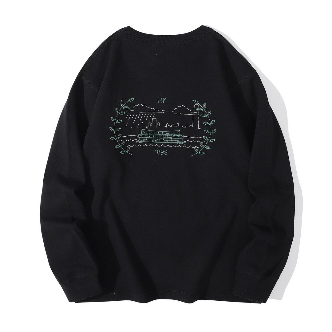 Incense Harbour 美国纯棉 天星小轮 无缝T-shirt T恤 - 中性连帽卫衣/T 恤 - 棉．麻 黑色