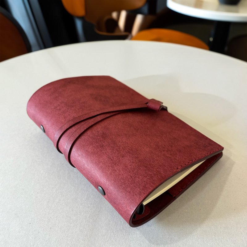 艾曼纽  A5/A6 六孔活页皮革笔记本/书衣/手帐/植鞣牛皮/可换内页 - 笔记本/手帐 - 真皮 咖啡色