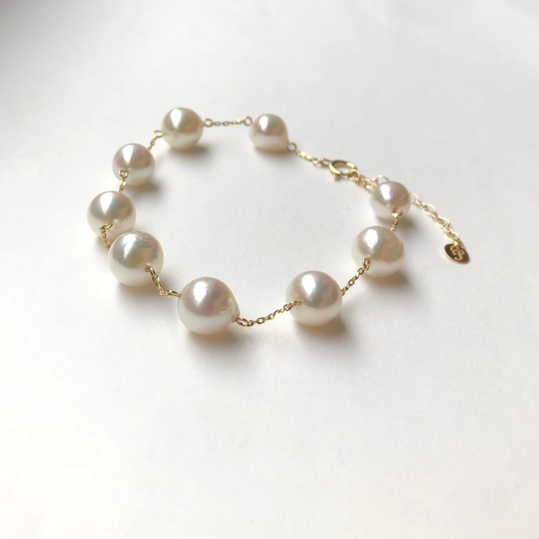 【Ltd.price】Akoya pearl  bracelet  sea pearl  made in Japan - 手链/手环 - 珍珠 白色