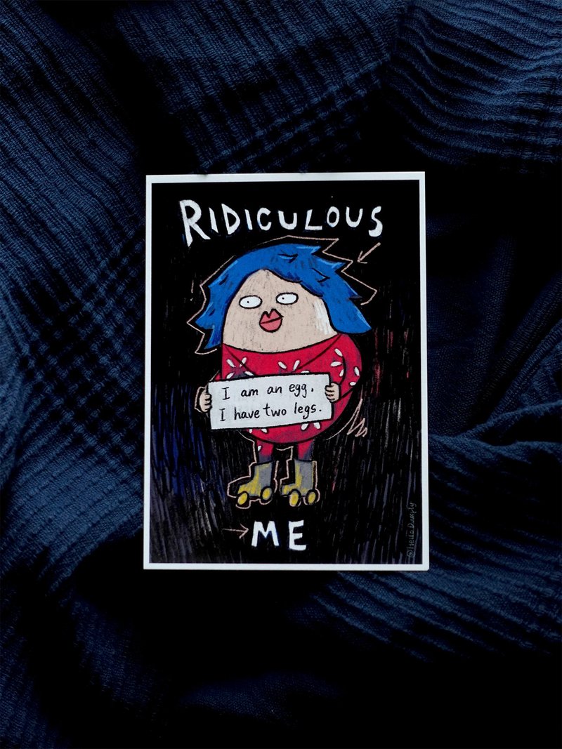 名信片 - 荒谬的我 - 卡片/明信片 - 纸 黑色