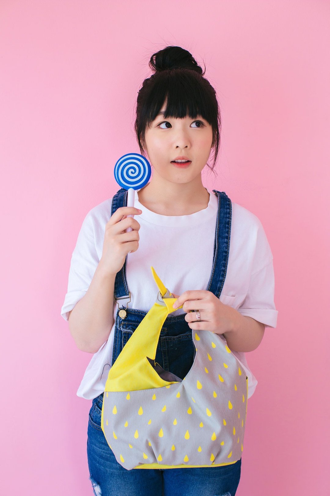 yellow mini tie handle bag,small purse - 手提包/手提袋 - 聚酯纤维 黄色