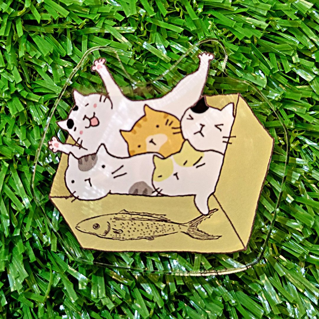 压克力磁铁-黄纸箱(插画家:猫小姐)(最长边5cm) - 冰箱贴/磁贴 - 压克力 