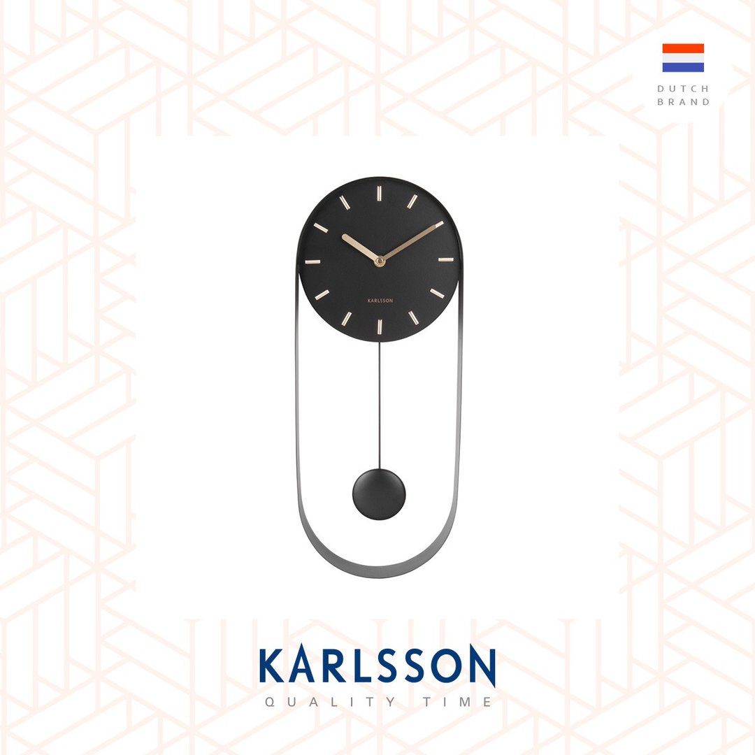 荷兰Karlsson 50cmWall clock Pendulum Charm steel black摇摆钟 - 时钟/闹钟 - 其他金属 黑色