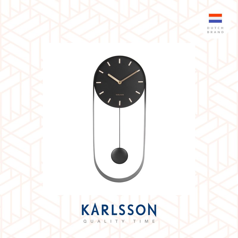 荷兰Karlsson 50cmWall clock Pendulum Charm steel black摇摆钟 - 时钟/闹钟 - 其他金属 黑色