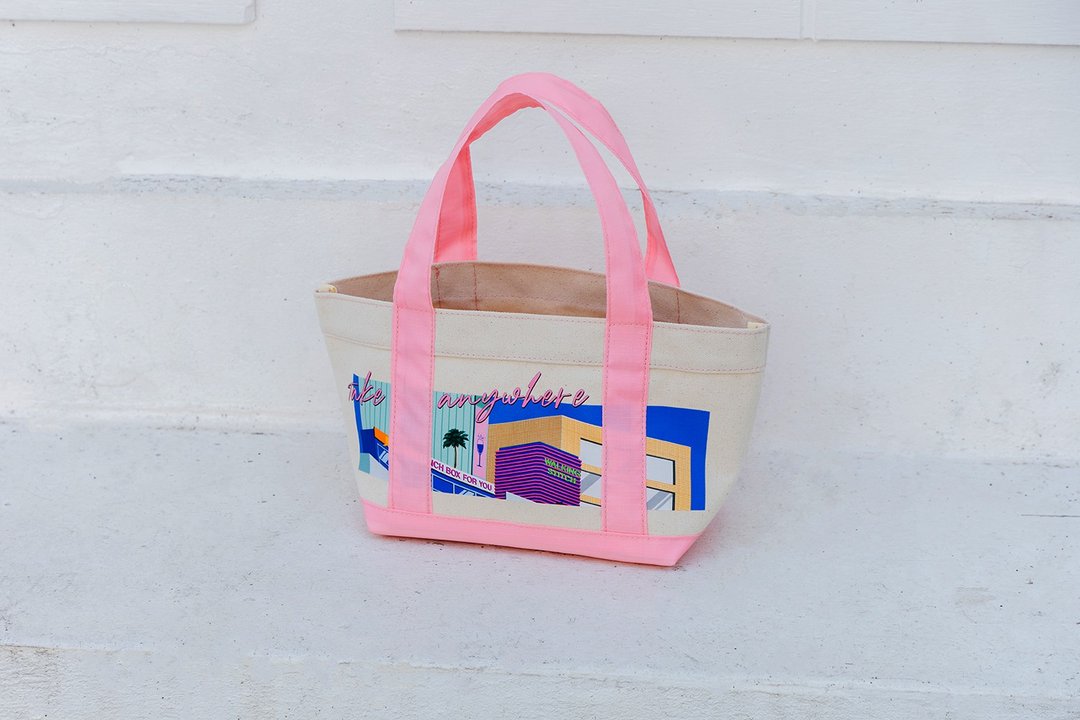Blue sky : Tote bag Pink - 手提包/手提袋 - 棉．麻 粉红色