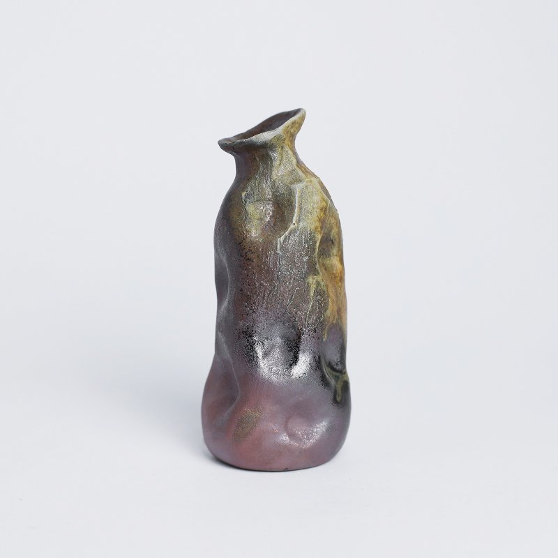 明芽窑 l 柴烧重落灰创意小花瓶 一轮插 陶器 花器 搜藏品 T - 花瓶/陶器 - 陶 黄色