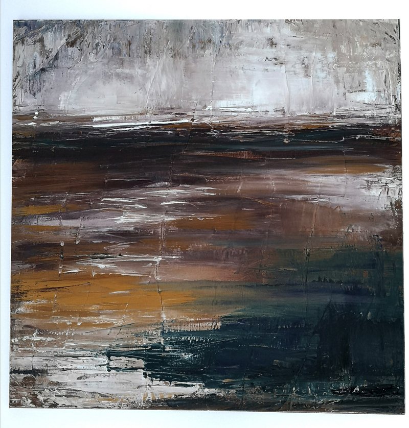 Seascape Painting  Abstract Original Art on Canvas 60x60 cm. - 海报/装饰画/版画 - 棉．麻 