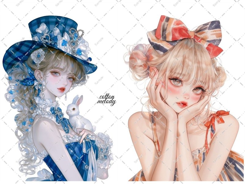 original sticker no.6360 人物贴纸 原创贴纸 人像贴纸 女孩贴纸 原创人物贴纸 - 贴纸 - 纸 