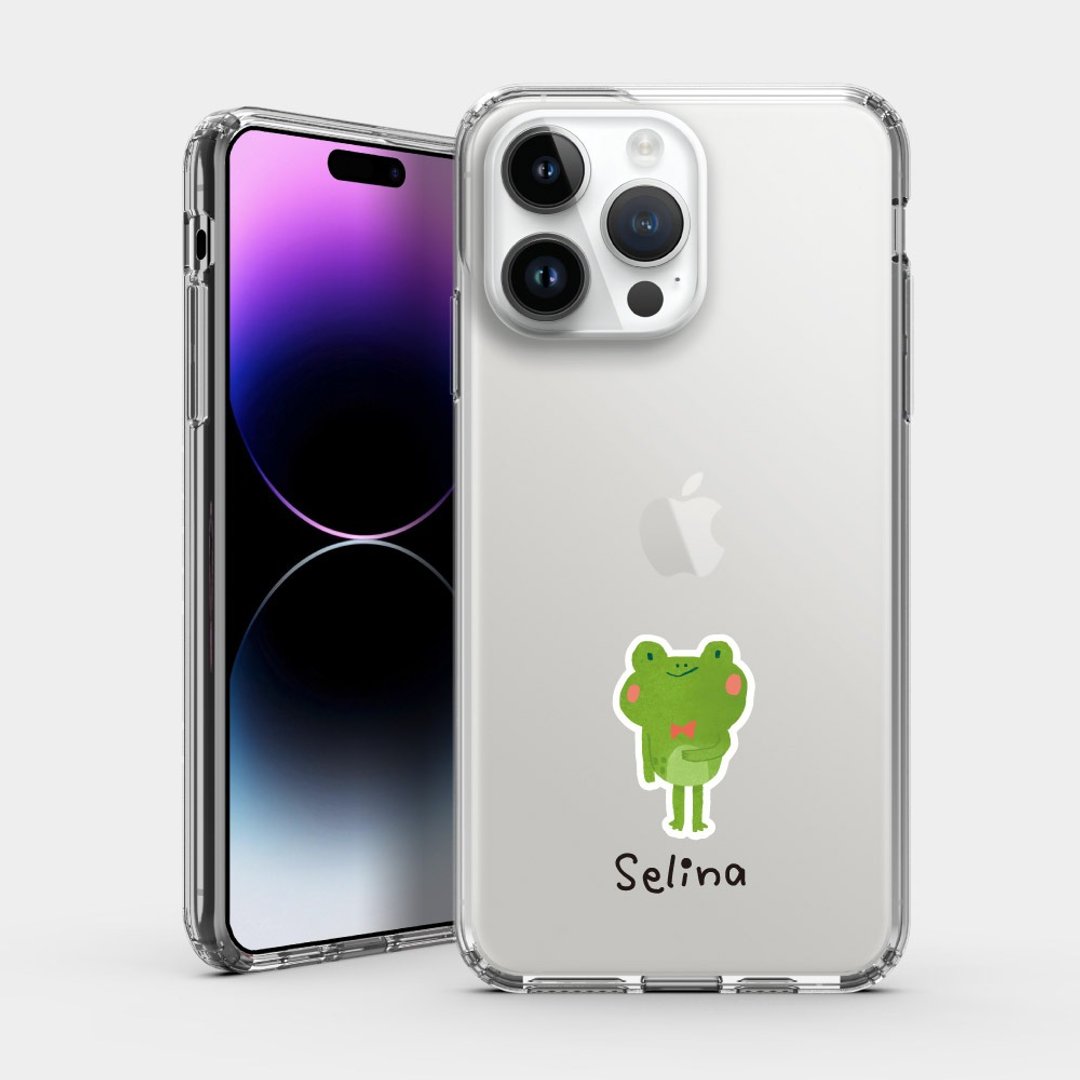 【定制化礼物】青蛙 文字 IPHONE 保护壳 透明手机壳 PU026 - 手机壳/手机套 - 塑料 透明