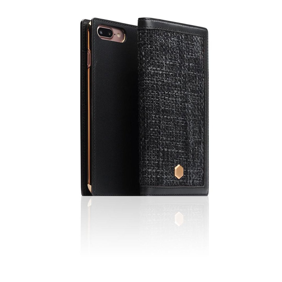 SLG Design iPhone 8 / 7 Plus D5 CSL 帆布混搭风 侧掀式皮套 - 手机壳/手机套 - 真皮 蓝色
