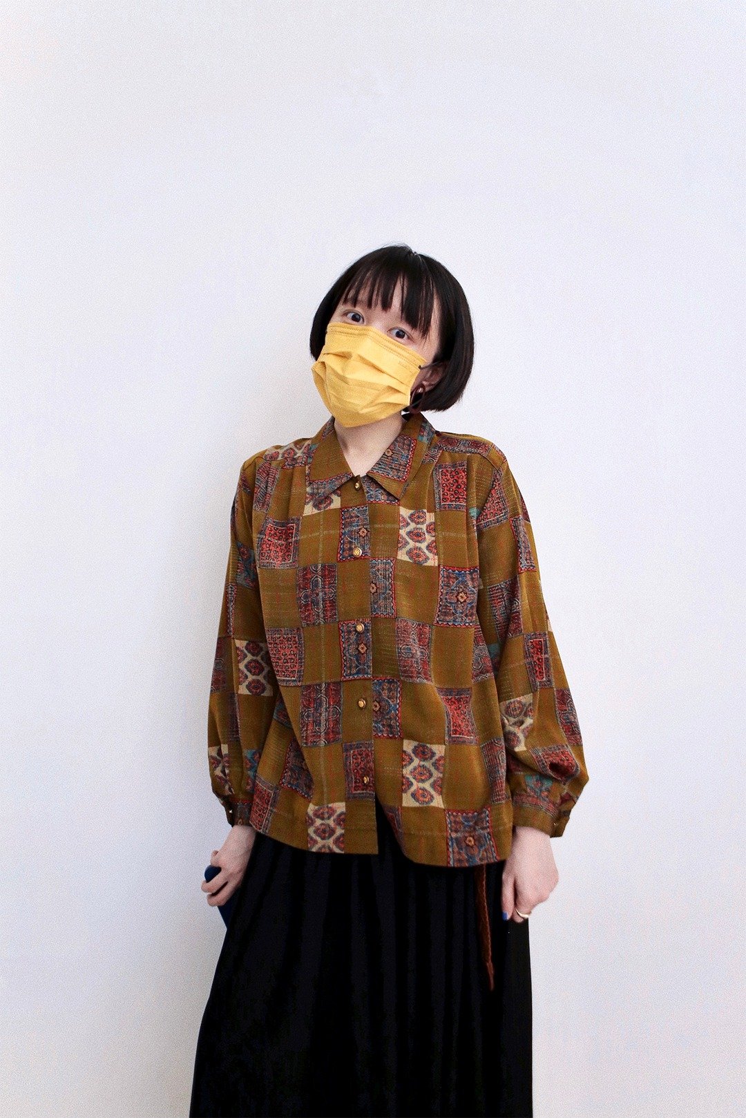 ANANA FLYIN' 古着 vintage 古着 花衬衫 图腾 - 女装上衣 - 棉 红色