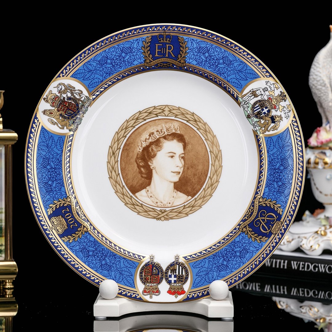 英国制Spode 2002皇家礼赞女王即位骨瓷装饰盘客厅挂盘 - 墙贴/壁贴 - 瓷 