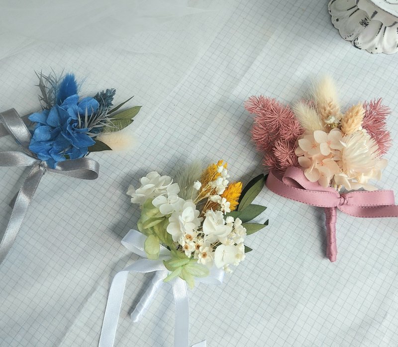 干燥花 胸花 新郎胸花 主婚人胸花 结婚胸花 干燥花胸花 胸花 客 - 干燥花/捧花 - 植物．花 多色