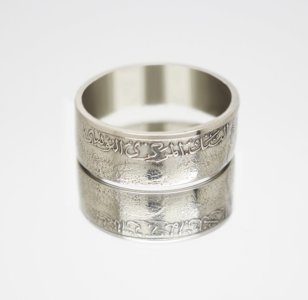 Tunisia Coin ring 1 dinar 1976-1983 coin rings for men coin rings for women - 戒指 - 其他金属 