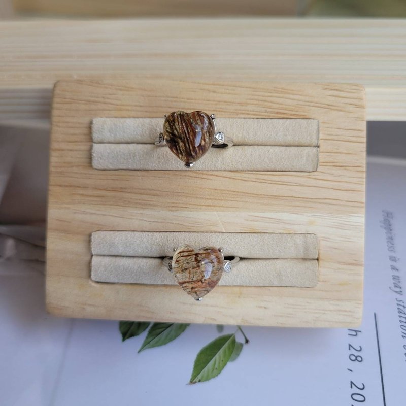 招财贵人事业/黑金超七爱心活围戒指(铜镀银)环保包装 - 戒指 - 水晶 