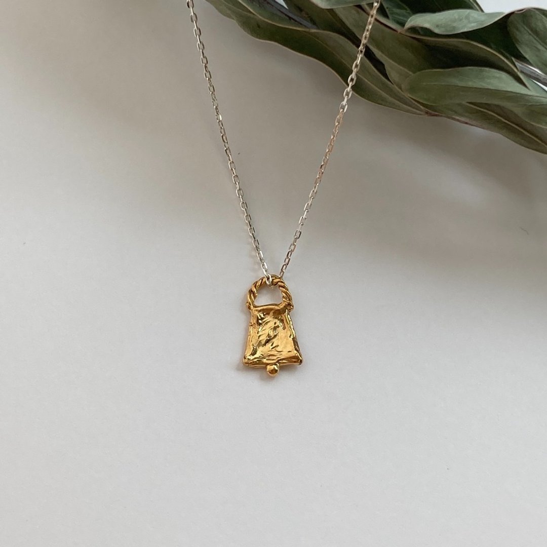 cowbell necklace (silver and gold) One-of-a-kind - 项链 - 银 