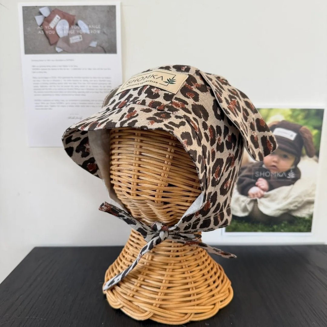 SHÓMKA 猎豹软帽 LEOPARD BONNET 49cm - 童装上衣 - 亚麻 多色