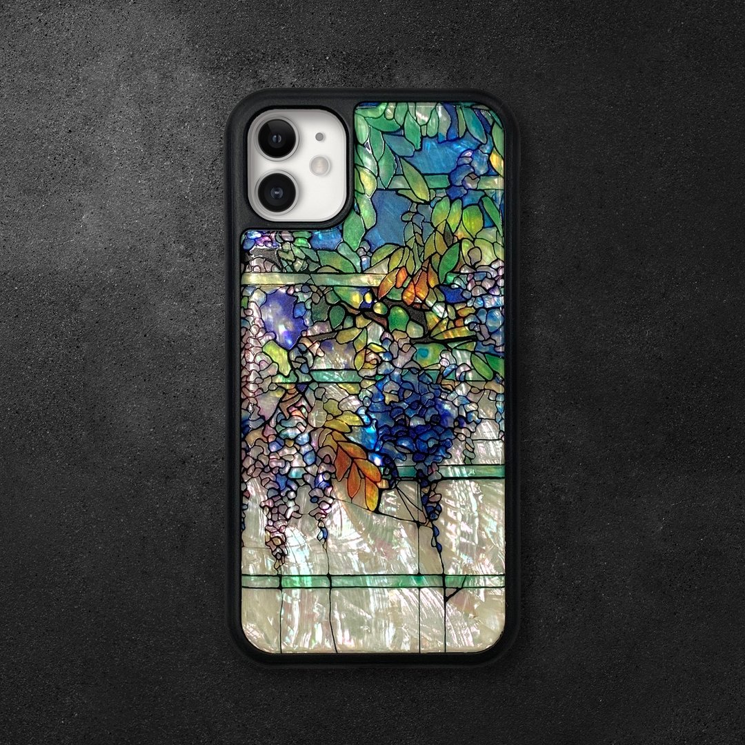 天然贝壳 iPhone 16 耐冲击保护套 花窗玻璃风格 可定制名字 014 - 手机壳/手机套 - 贝壳 多色