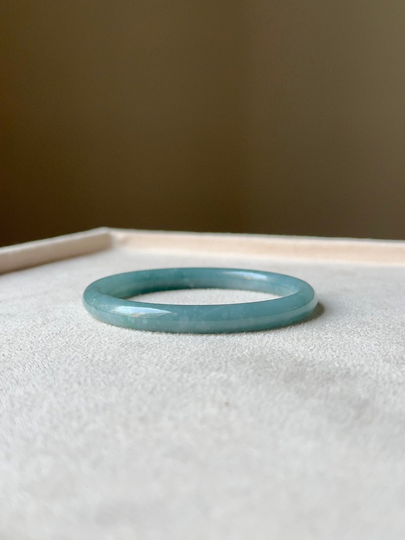 老坑冰种蓝水美人条手镯|天然危地马拉翡翠 - 手链/手环 - 玉石 蓝色