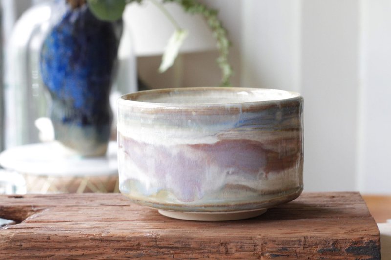 手拉坏尼加拉瓜瀑布陶碗/茶碗/抹茶碗/饭碗 - 茶具/茶杯 - 陶 多色