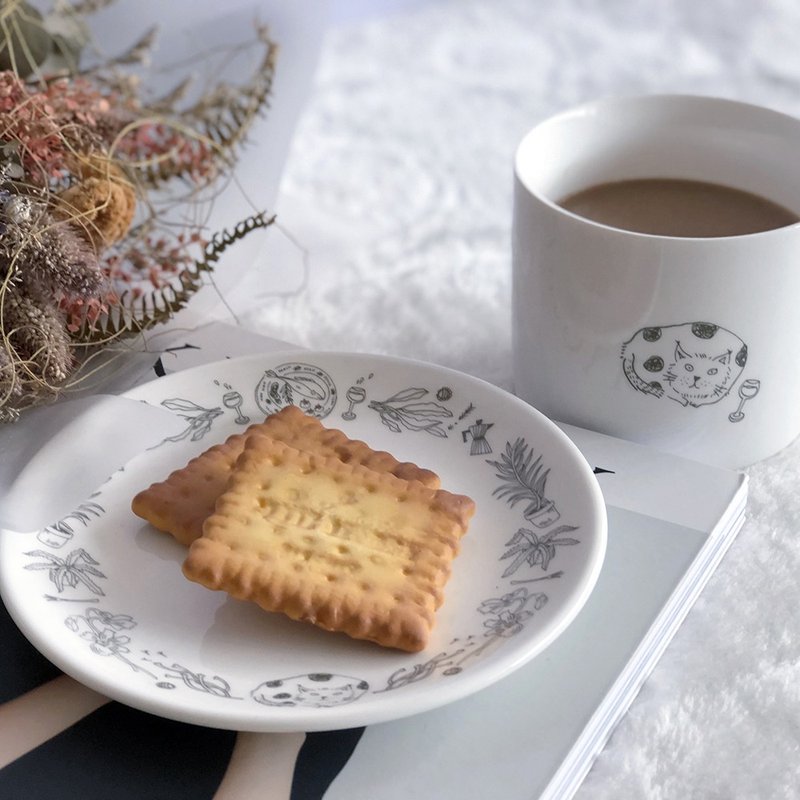 动物印花 | 慵懒猫咪马克杯盘组 - 咖啡杯/马克杯 - 瓷 咖啡色