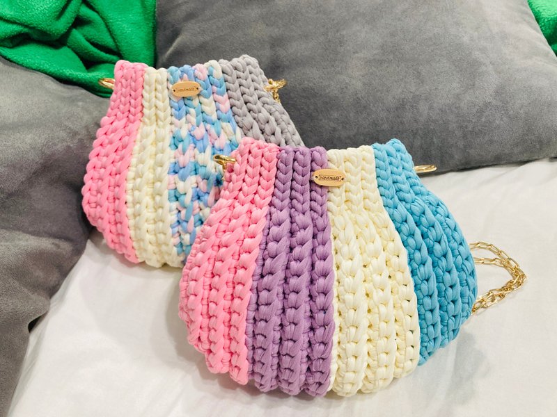 手工编织小贝包 - 侧背包/斜挎包 - 聚酯纤维 多色