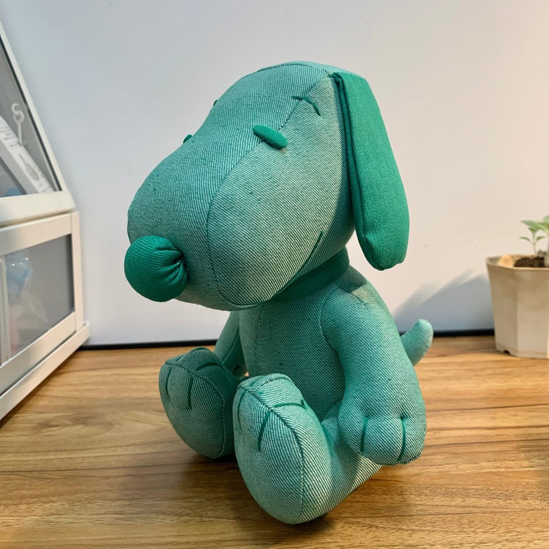 独家 草绿色牛仔布 snoopy 玩偶 史努比娃娃 绿色永续 - 玩偶/公仔 - 聚酯纤维 绿色