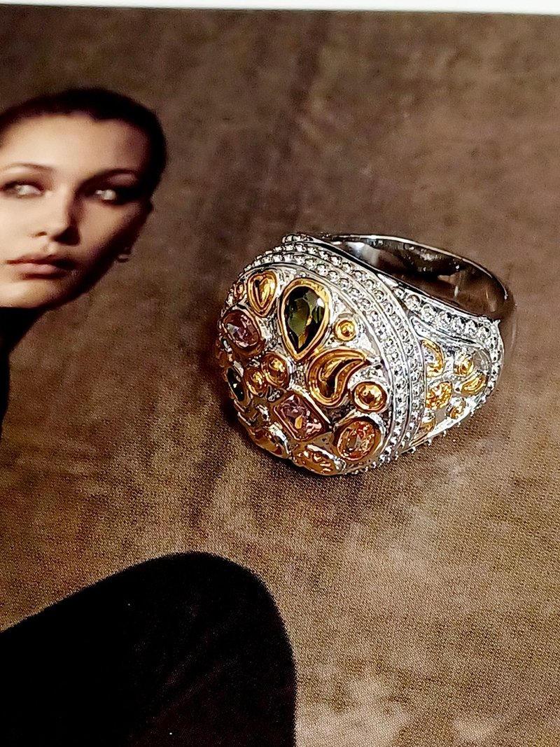 vintage jewelry 华丽阿拉伯风莱茵戒指 - 戒指 - 其他金属 