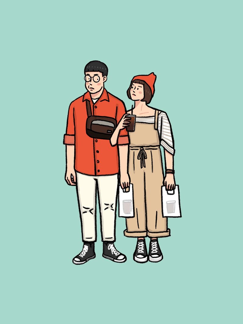 定制化人像似颜绘 情侣 朋友 宠物 下单前请先联系设计师 - 订制画像 - 其他材质 