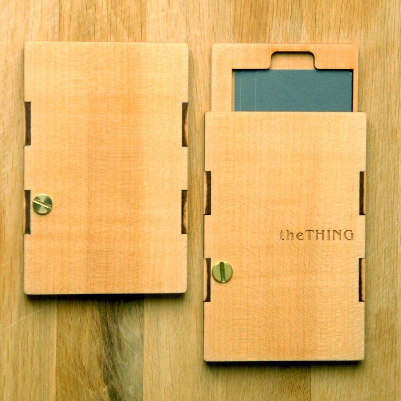 Sliding 名片盒 / 温润枫木款 - 名片夹/名片盒 - 木头 金色