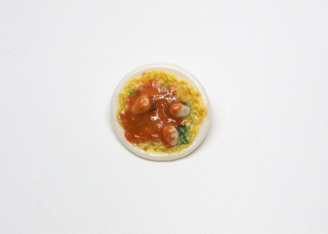 蚵仔煎胸针 - 胸针 - 粘土 