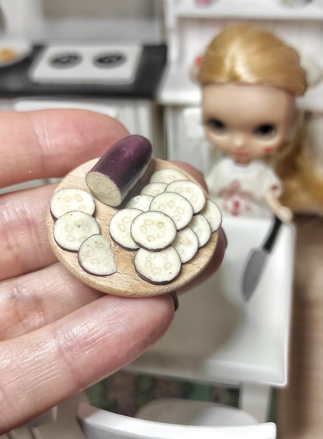 娃娃的蔬菜 小食品 聚合物粘土茄子 小蔬菜 微缩模型 - 玩偶/公仔 - 粘土 