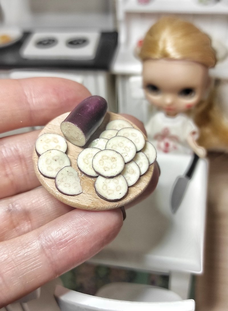 娃娃的蔬菜 小食品 聚合物粘土茄子 小蔬菜 微缩模型 - 玩偶/公仔 - 粘土 
